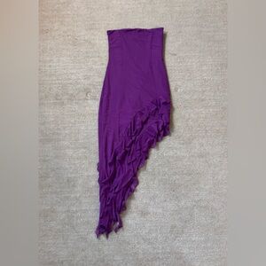 Oh Polly Purple Ruffle Midi Dress